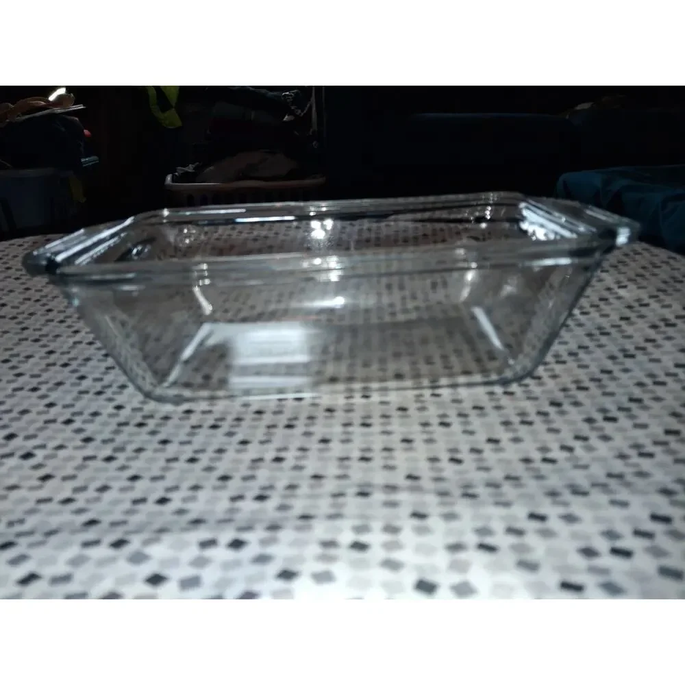 Vintage Anchor Hocking Clear 1.5 Qt Glass Loaf Bread Pan Baking Dish 5 × 9